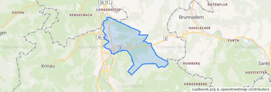 Mapa de ubicacion de Lichtensteig.