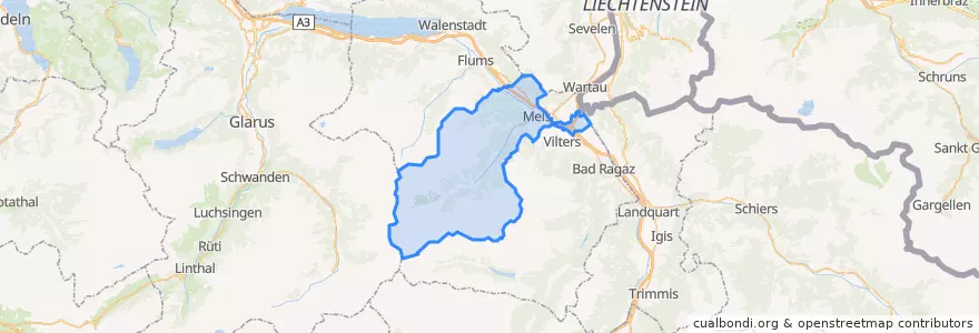 Mapa de ubicacion de Mels.