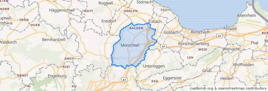 Mapa de ubicacion de Mörschwil.