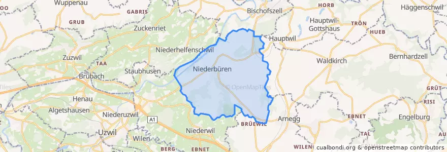 Mapa de ubicacion de Niederbüren.