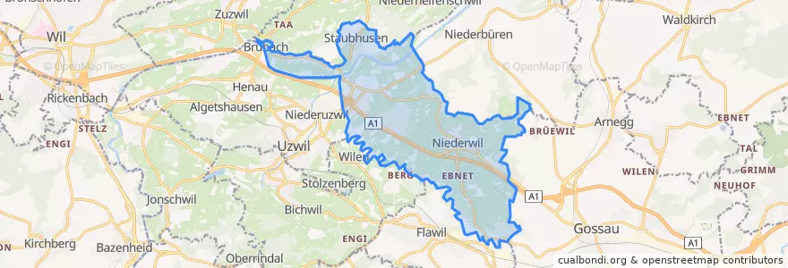 Mapa de ubicacion de Oberbüren.