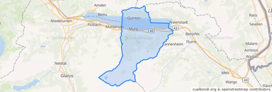 Mapa de ubicacion de Quarten.