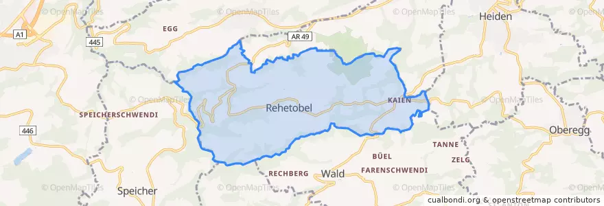 Mapa de ubicacion de Rehetobel.