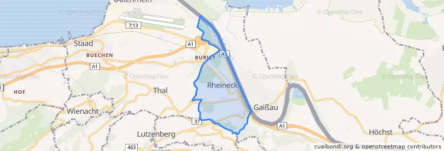 Mapa de ubicacion de Rheineck.