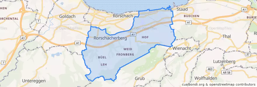 Mapa de ubicacion de Rorschacherberg.