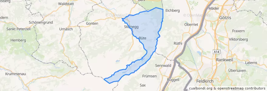 Mapa de ubicacion de Rüte.