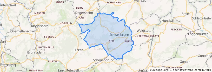 Mapa de ubicacion de Schwellbrunn.
