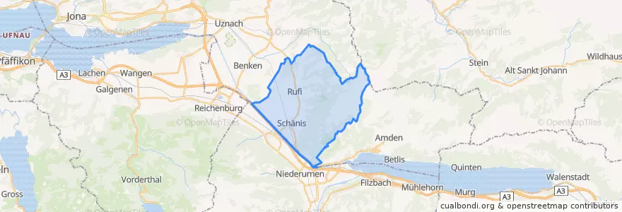 Mapa de ubicacion de Schänis.