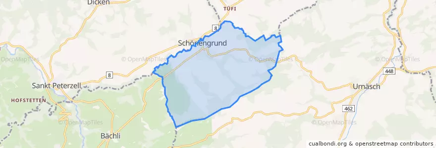 Mapa de ubicacion de Schönengrund.