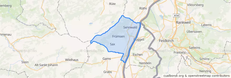 Mapa de ubicacion de Sennwald.