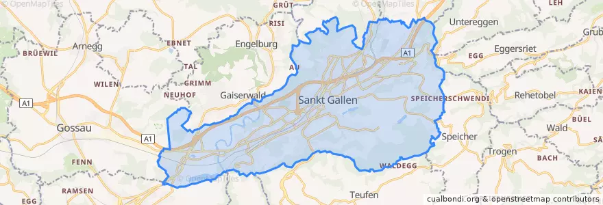 Mapa de ubicacion de St. Gallen.