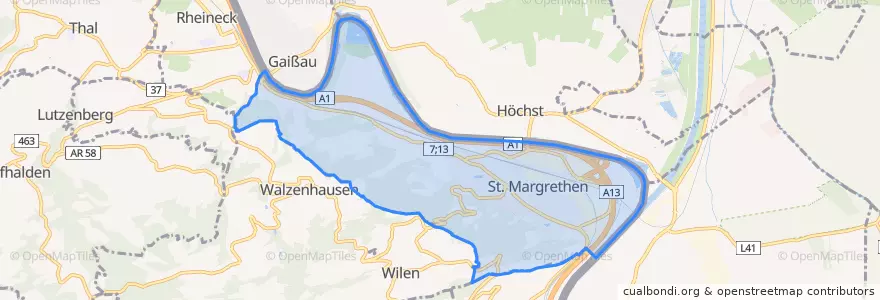 Mapa de ubicacion de St. Margrethen.