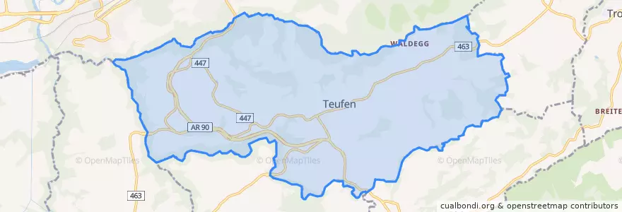 Mapa de ubicacion de Teufen (AR).