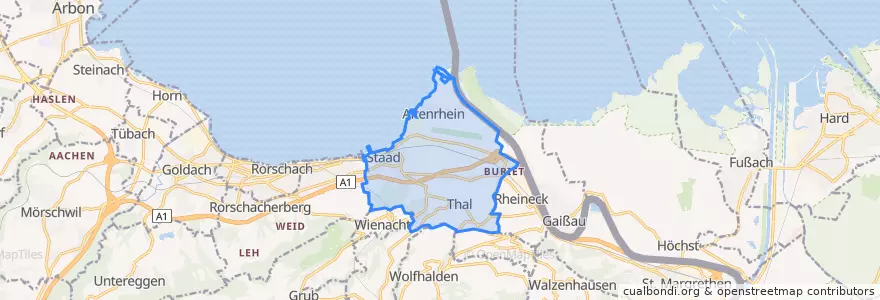 Mapa de ubicacion de Thal.