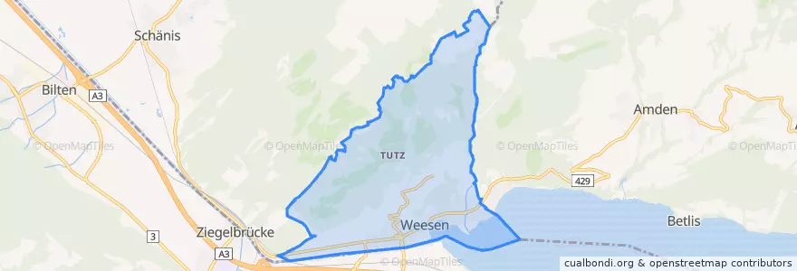 Mapa de ubicacion de Weesen.