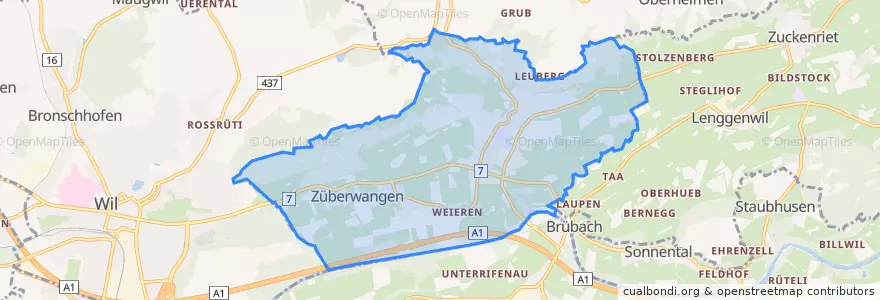 Mapa de ubicacion de Zuzwil (SG).
