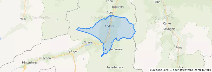 Mapa de ubicacion de Andeer.