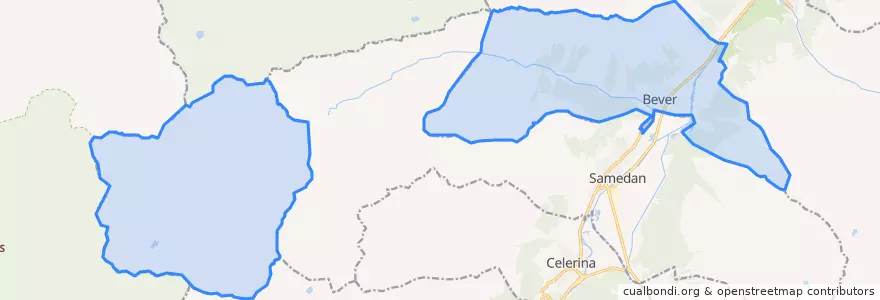 Mapa de ubicacion de Bever.