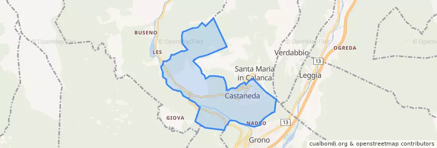 Mapa de ubicacion de Castaneda.