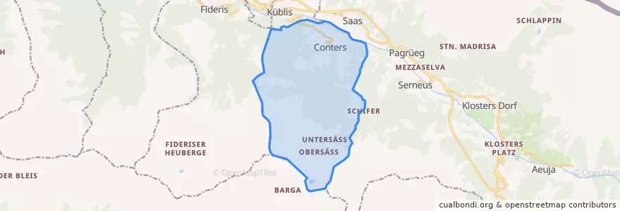 Mapa de ubicacion de Conters im Prättigau.