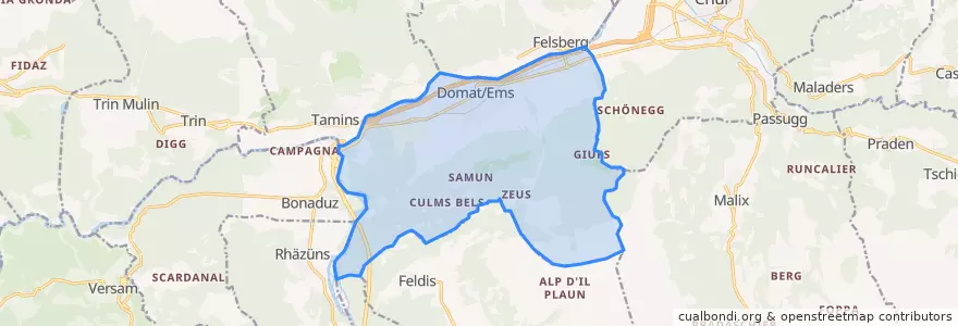 Mapa de ubicacion de Domat/Ems.