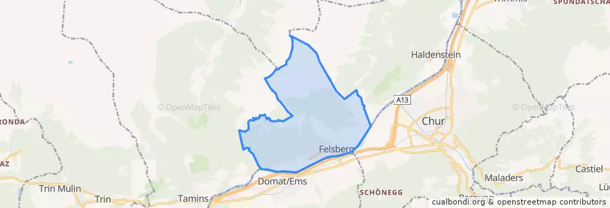 Mapa de ubicacion de Felsberg.