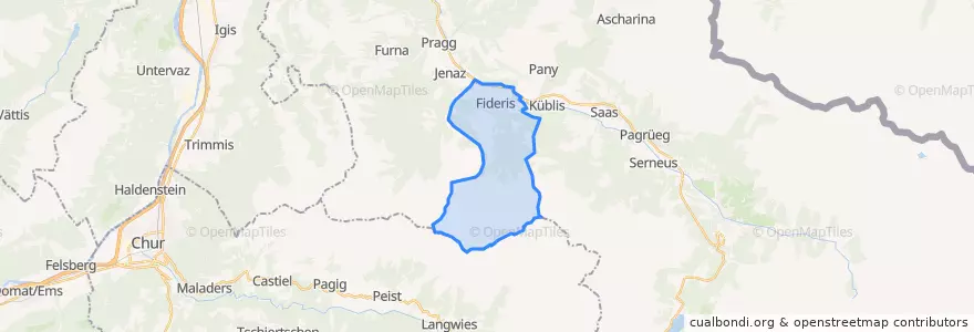 Mapa de ubicacion de Fideris.