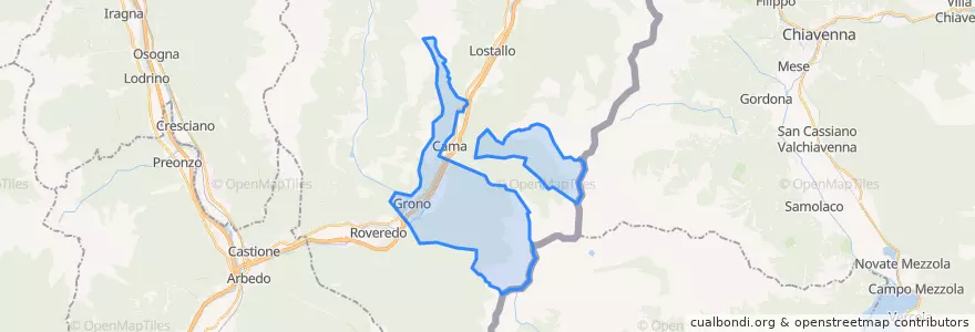 Mapa de ubicacion de Grono.
