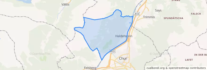 Mapa de ubicacion de Haldenstein.