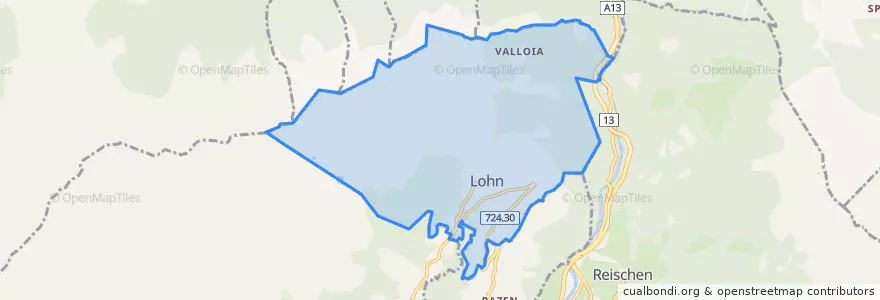 Mapa de ubicacion de Lohn (GR).
