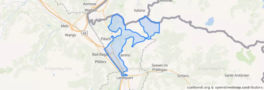 Mapa de ubicacion de Maienfeld.