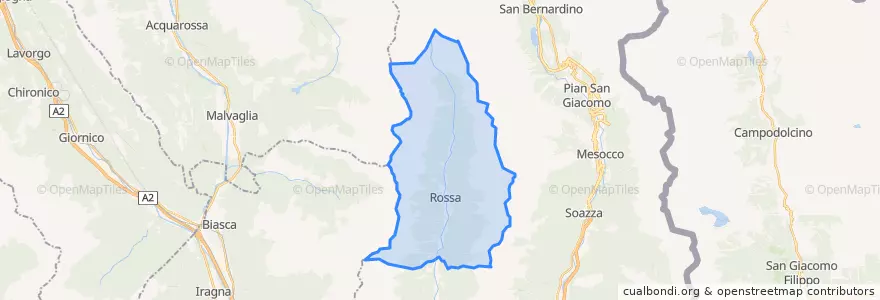 Mapa de ubicacion de Rossa.