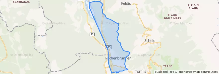 Mapa de ubicacion de Rothenbrunnen.