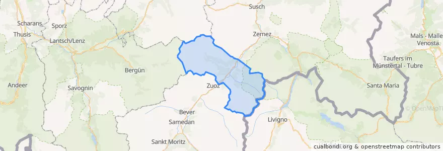 Mapa de ubicacion de S-chanf.