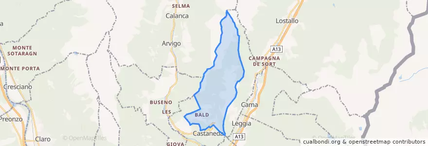Mapa de ubicacion de Santa Maria in Calanca.