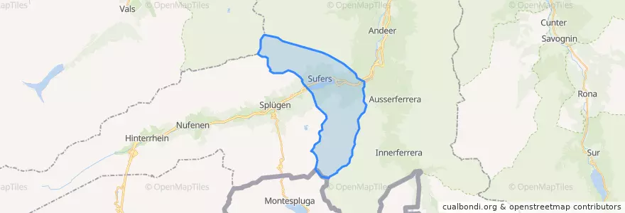 Mapa de ubicacion de Sufers.