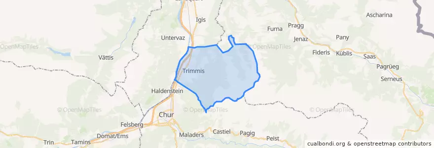 Mapa de ubicacion de Trimmis.