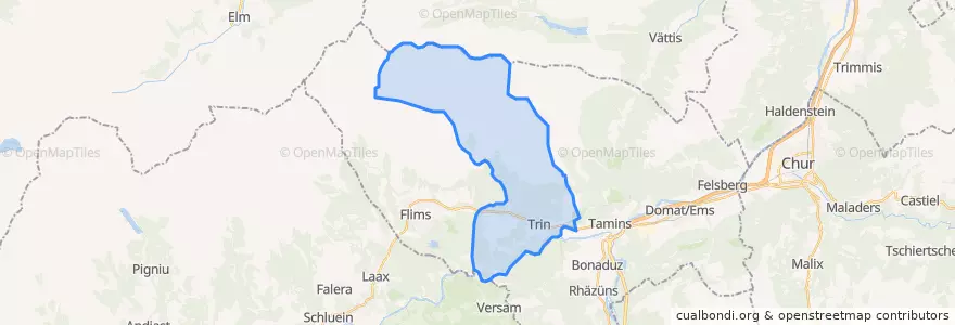 Mapa de ubicacion de Trin.