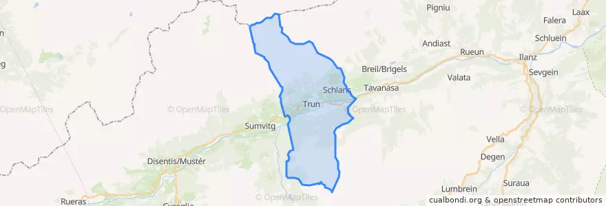Mapa de ubicacion de Trun.
