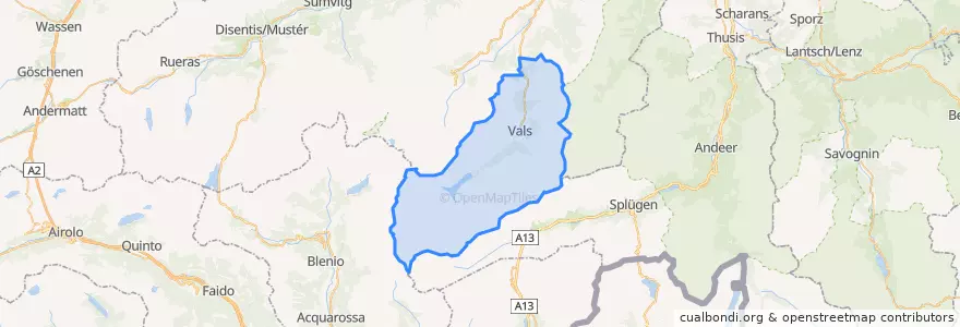 Mapa de ubicacion de Vals.
