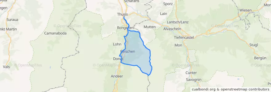 Mapa de ubicacion de Zillis-Reischen.