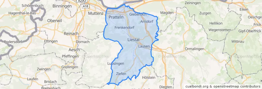 Mapa de ubicacion de Bezirk Liestal.