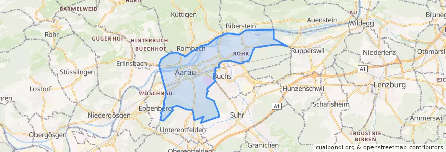 Mapa de ubicacion de Aarau.