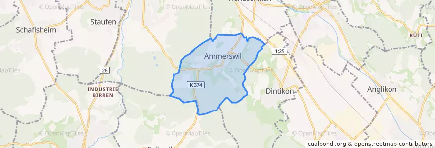 Mapa de ubicacion de Ammerswil.
