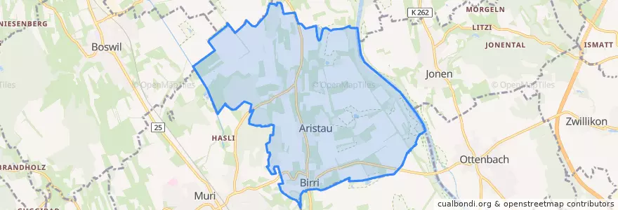 Mapa de ubicacion de Aristau.