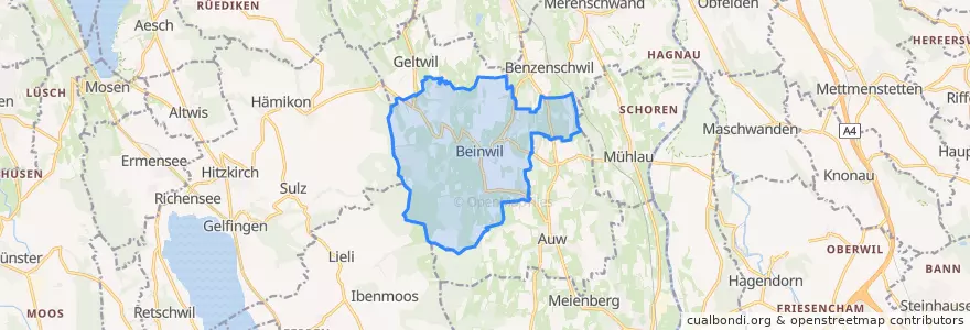 Mapa de ubicacion de Beinwil (Freiamt).