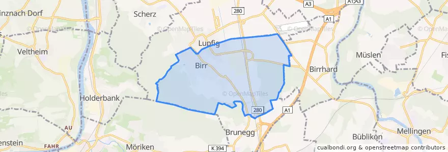 Mapa de ubicacion de Birr.