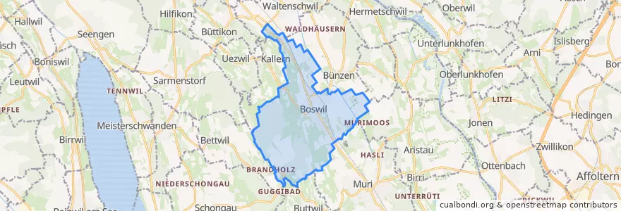 Mapa de ubicacion de Boswil.