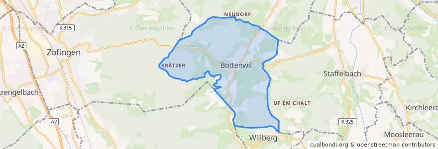 Mapa de ubicacion de Bottenwil.