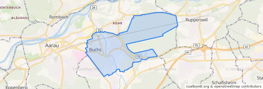 Mapa de ubicacion de Buchs.